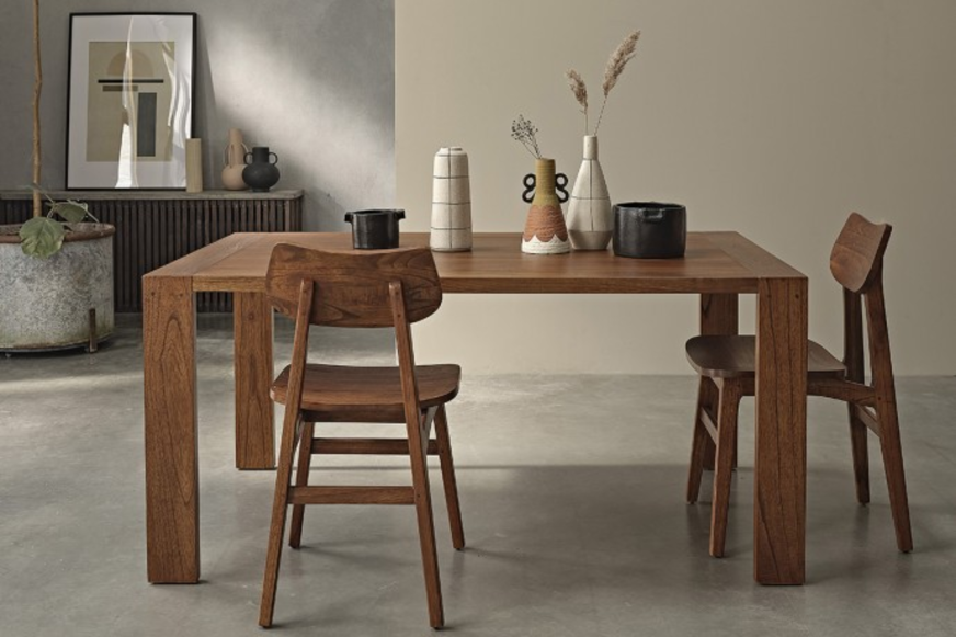 © Bois Dessus Bois Dessous : Table en bois finition noyer 8 personnes 160 cm MILO